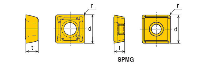 Tungeten Carbide Indexeerbare U-boorinzetstukken SPMG Serie SPMG05 / 06/08/09/14